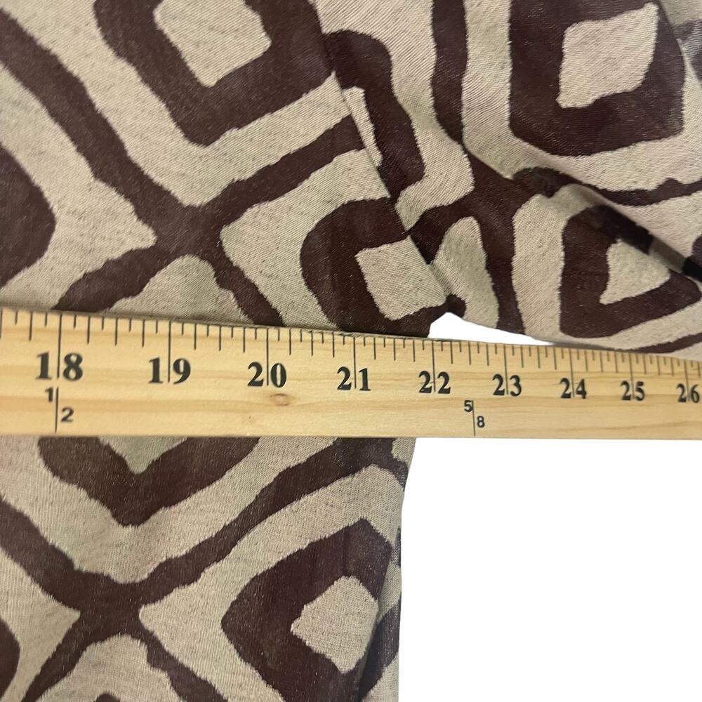 Chico's Women's Size XL (3) Geometrical Sheer Brown Front‎ Tie Cardigan Top - Picture 7 of 8
